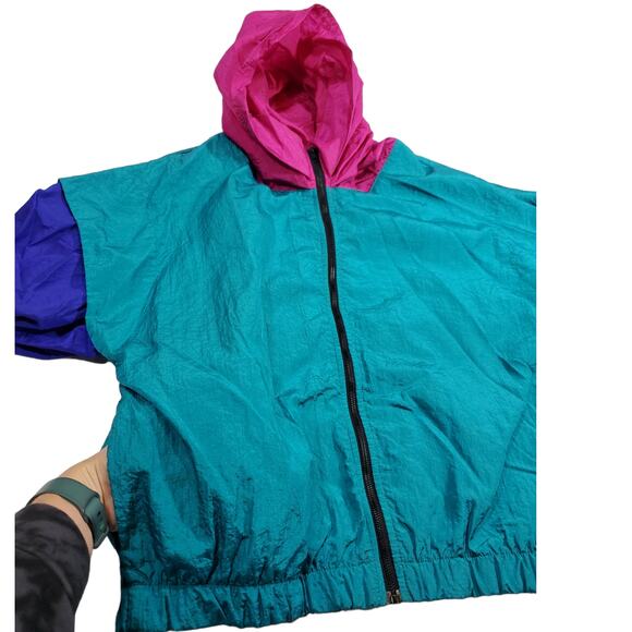 Norm Thompson | Vintage Color Block Wind Breaker-Work Out Jacket | Size M - Picture 3 of 9